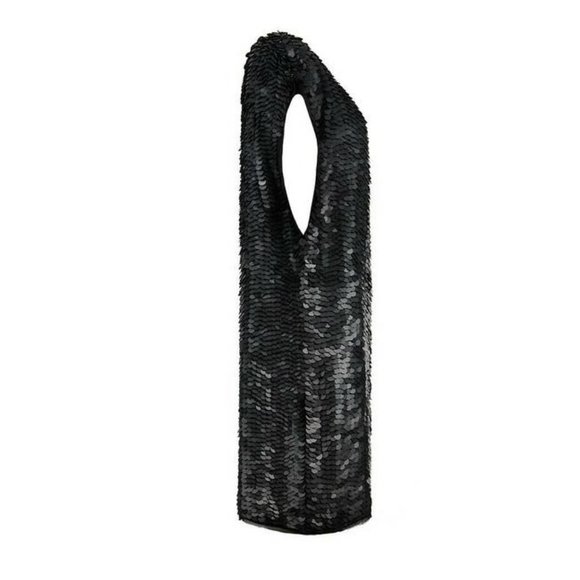 AllSaints black progression sequined Dress 10 M - Picture 7 of 8
